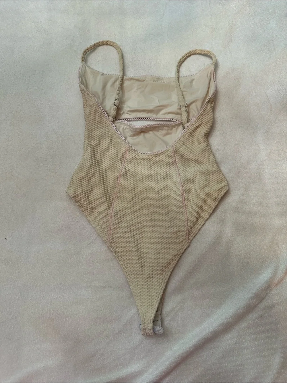 New! Frankies Bikinis Julianne Waffle Cheeky One Piece Swimsuit 38749